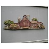 Vintage plastic molded farmm scene ...