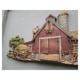 Vintage plastic molded farmm scene ...