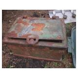 Antique metal box, receiver hitches...