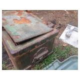 Antique metal box, receiver hitches...