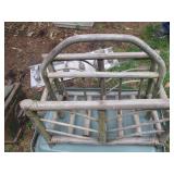 Antique metal box, receiver hitches...