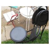 Tubular metal chairs plus folding t...