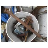 Vintage air compressor tank on whee...