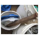 Vintage air compressor tank on whee...