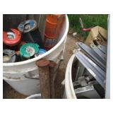 Vintage air compressor tank on whee...