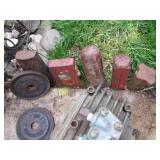 Vintage metal plant stand stool, ax...