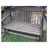 Two person wood glider rocking swin...