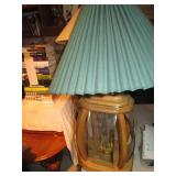 Wood framed glass panel Table lamp ...