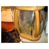 Wood framed glass panel Table lamp ...