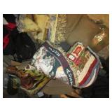 Bundle of blankets and coverings...