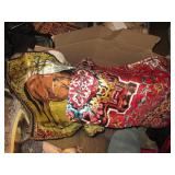 Bundle of blankets and coverings...