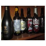 Decorative amber glass wine and spi...