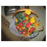 Basket and faux floral home decor...