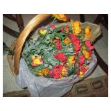 Basket and faux floral home decor...