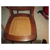 Wood spindle back wicker seat rocki...