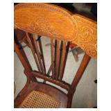 Wood spindle back wicker seat rocki...