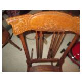Wood spindle back wicker seat rocki...
