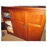 Large wood tv and multi-media stora...