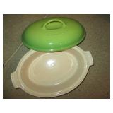 LeCreuset Large Stoneware casserole...