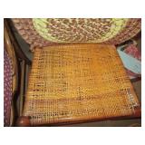 Vintage wood dining chair with wick...