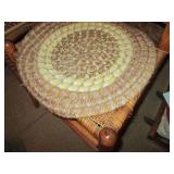 Vintage wood dining chair with wick...