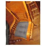 6-Amish oak style press back dining...