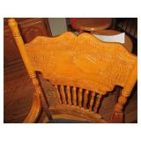 6-Amish oak style press back dining...