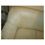Ivory Leather 2-cushion Loveseat...