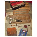 Vintage wool open top tool box, woo...