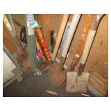 Vintage shovels, edger, slap nailer...