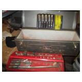 Vintage metal Homak toolbox with 1/...