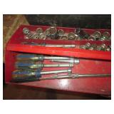 Vintage metal Homak toolbox with 1/...