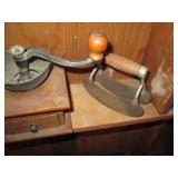 Antique Union heater, hand tools an...