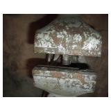 Vintage bench vise, wood black and ...