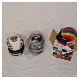2-Nascar Collectible Baseballs and Skittles Racing Helmet