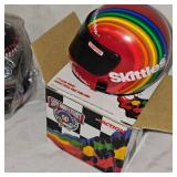 2-Nascar Collectible Baseballs and Skittles Racing Helmet