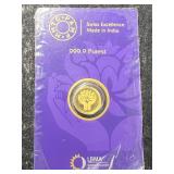 1 GRAM .999 FINE GOLD PAMP ROUND CARDED