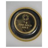 1 GRAM .999 FINE GOLD PAMP ROUND CARDED