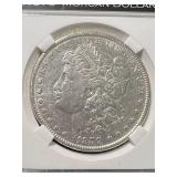 1879 US MORGAN SILVER DOLLAR SLABBED