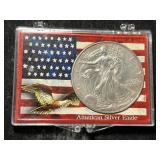 1997 AMERICAN SILVER EAGLE 1 TROY OZ .999 FINE SILVER IN CASE