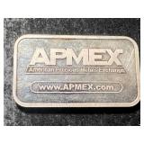1 TROY OZ .999 FINE SILVER APMEX BAR