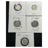 5 US SILVER ROOSEVELT DIMES