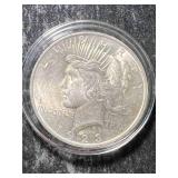 1923 US PEACE SILVER DOLLAR UNC IN AIRTITE