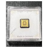1 GRAM .999 FINE GOLD GEIGER BAR IN CASE