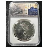 1880 US MORGAN SILVER DOLLAR SLABBED