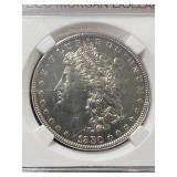 1880 US MORGAN SILVER DOLLAR SLABBED
