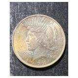 1924 US PEACE SILVER DOLLAR NICELY TONED