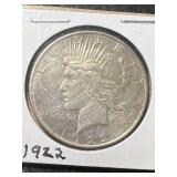 1922 US PEACE SILVER DOLLAR