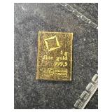 1 GRAM .999 FINE GOLD BAR