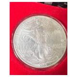 1995 AMERICAN SILVER EAGLE 1 TROY OZ .999 FINE SILVER IN BOX